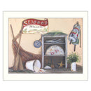 Supfirm "Seafood Shack" By Pam Britton, Printed Wall Art, Ready To Hang Framed Poster, White Frame - Supfirm