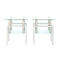 Supfirm Set of 2, Modern Tempered Glass Tea Table Coffee Table End Table, Square Table for Living Room, Transparent/White - Supfirm