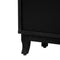 Supfirm Sideboard with Glass Doors, 3 Door Mirrored Buffet Cabinet with Silver Handle for Living Room, Hallway, Dining Room (Black) - Supfirm