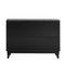 Supfirm Sideboard with Glass Doors, 3 Door Mirrored Buffet Cabinet with Silver Handle for Living Room, Hallway, Dining Room (Black) - Supfirm