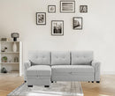 Sierra Light Gray Linen Reversible Sleeper Sectional Sofa with Storage Chaise - Supfirm