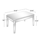 Supfirm Sleek Glass Mirrored Coffee Table with Adjustable Legs, Easy Assembly Cocktail Table with Sturdy Design, Luxury Contemporary Center Table for Living Room, Silver - Supfirm