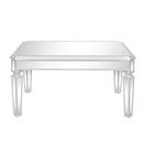 Supfirm Sleek Glass Mirrored Coffee Table with Adjustable Legs, Easy Assembly Cocktail Table with Sturdy Design, Luxury Contemporary Center Table for Living Room, Silver - Supfirm