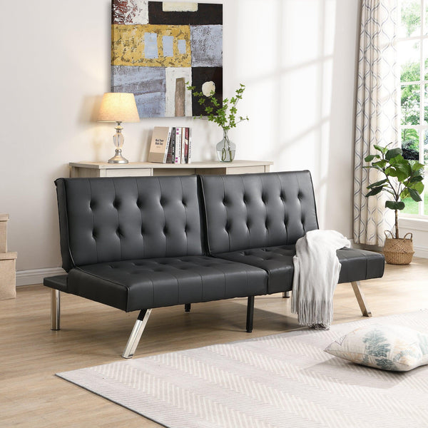 sofa bed black pvc - Supfirm