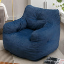 Soft Cotton Linen Fabric Bean Bag Chair Filled With Memory Sponge,Blue - Supfirm