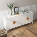 Supfirm Solid wood special shape square handle design with 4 doors and double storage sideboard - Supfirm