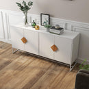 Supfirm Solid wood special shape square handle design with 4 doors and double storage sideboard - Supfirm