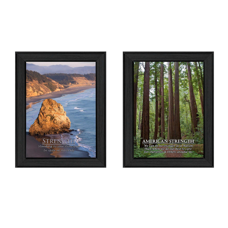 Supfirm "Strength Collection" 2-Piece Vignette By Trendy Decor4U, Printed Wall Art, Ready To Hang Framed Poster, Black Frame - Supfirm