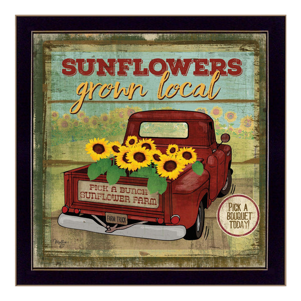 Supfirm "Sunflowers From the Farm" By Mollie B., Printed Wall Art, Ready To Hang Framed Poster, Black Frame - Supfirm