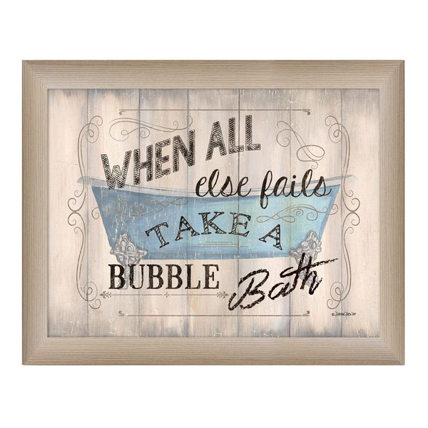 Supfirm "Take a Bubble Bath" By Debbie DeWitt, Printed Wall Art, Ready To Hang Framed Poster, Beige Frame - Supfirm