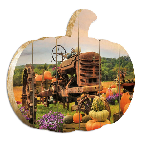 Supfirm "The Harvester" By Artisan Lori Deiter Printed on Wooden Pumpkin Wall Art - Supfirm