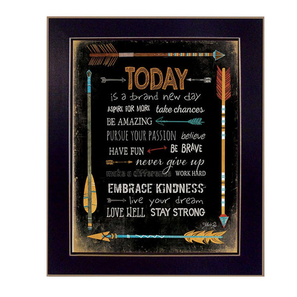 Supfirm "Today is a Brand New Day" By Marla Rae, Printed Wall Art, Ready To Hang Framed Poster, Black Frame - Supfirm