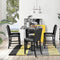 TOPMAX 5 Piece Dining Set with Matching Chairs and Bottom Shelf for Dining Room, Black Chair+Gray Table - Supfirm