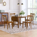 TOPMAX 5-Piece Wood Square Drop Leaf Breakfast Nook Extendable Dining Table Set with 4 Ladder Back Chairs for Small Places, Brown - Supfirm