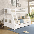 TOPMAX Solid Wood Twin Over Full Bunk Bed with Two Storage Drawers, White - Supfirm