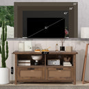 Supfirm TV Stand FOR 55 INCH TV,With drawer storage in the living room or media room,Modern TV cabinet, entertainment cabinet, media console,rustic browndesign, modern TV cabinet, yellow - Supfirm