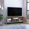 Tv Stand for TV´s up 43" Three Open Shelves Fredericia, One Cabinet, Light Oak Finish - Supfirm