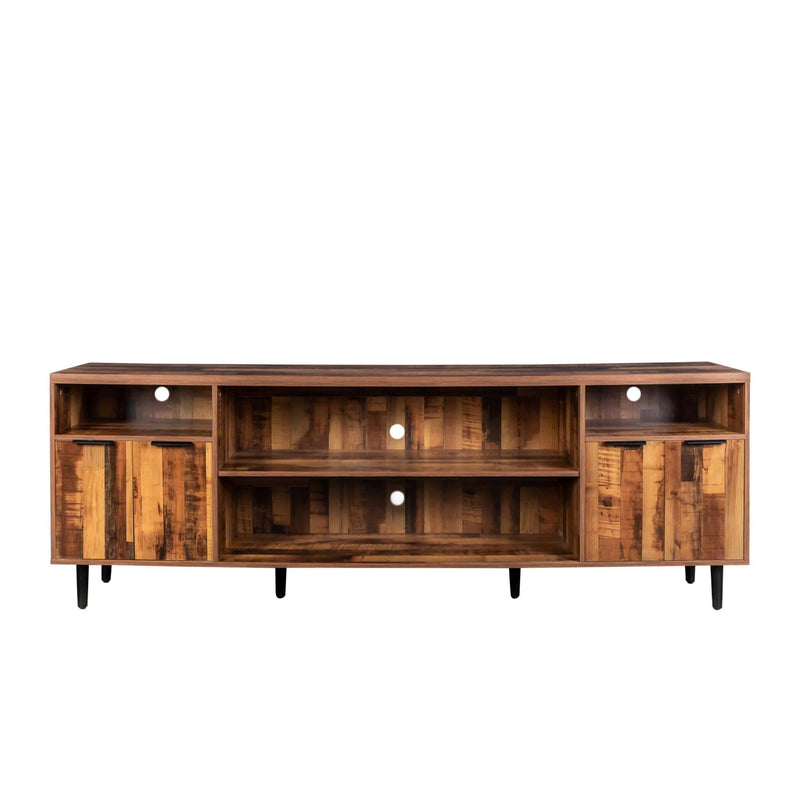 Supfirm TV Stand Modern Wood Media Entertainment Center Console Table  with 4 Doors and 4 Open Shelves - Supfirm