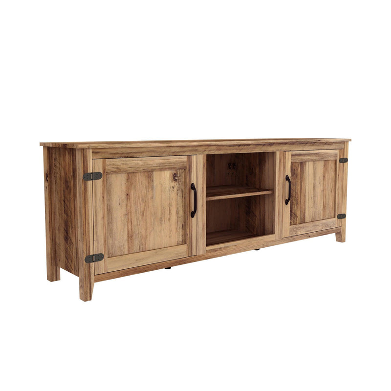 Supfirm TV Stand Storage Media Console Entertainment Center With Two Doors, Yellow Walnut - Supfirm