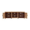 Supfirm TV Stand Storage Media Console Entertainment Center With Two Doors, Yellow Walnut - Supfirm