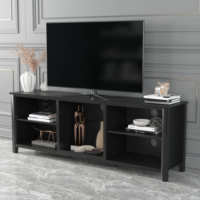 TV Stand Storage Media Console Entertainment Center,Tradition Black - Supfirm