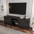 Supfirm TV Stand Storage Media Console Entertainment Center,Tradition Black,with doors - Supfirm