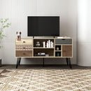 Supfirm TV Stand with Storage Cabinet and Shelves, TV Console Table for Living Room,bohemian style - Supfirm