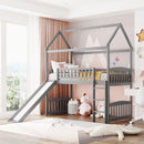 Twin Loft Bed with Slide, House Bed with Slide,White(OLD SKU :LT000212AAE) - Supfirm