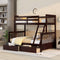 Twin-Over-Full Bunk Bed with Ladders and Two Storage Drawers(Espresso)( old sku:LT000165AAP） - Supfirm