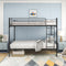 Twin over Twin Bunk Bed, Metal Frame with Ladder - Supfirm