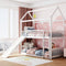 Twin Over Twin Bunk Bed with Slide, House Bed with Slide, White(OLD SKU: LT000213AAK) - Supfirm