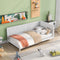 Twin Size Wood Daybed/Sofa Bed, White - Supfirm