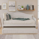 Supfirm Twin Wooden Daybed with Trundle Bed, Sofa Bed for Bedroom Living Room,White - Supfirm