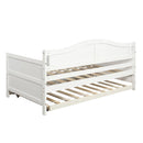 Supfirm Twin Wooden Daybed with Trundle Bed, Sofa Bed for Bedroom Living Room,White - Supfirm