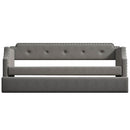 Supfirm Upholstered Daybed with Trundle, Wood Slat Support,Upholstered Frame Sofa Bed , Twin,Gray - Supfirm