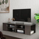 Supfirm Wall Mounted Media Console,Floating TV Stand Component Shelf with Height Adjustable，Blackoak - Supfirm