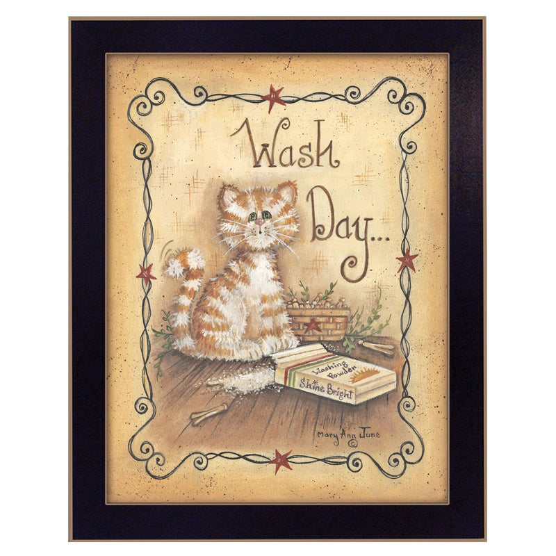 Supfirm "Wash Day" By Mary June, Printed Wall Art, Ready To Hang Framed Poster, Black Frame - Supfirm