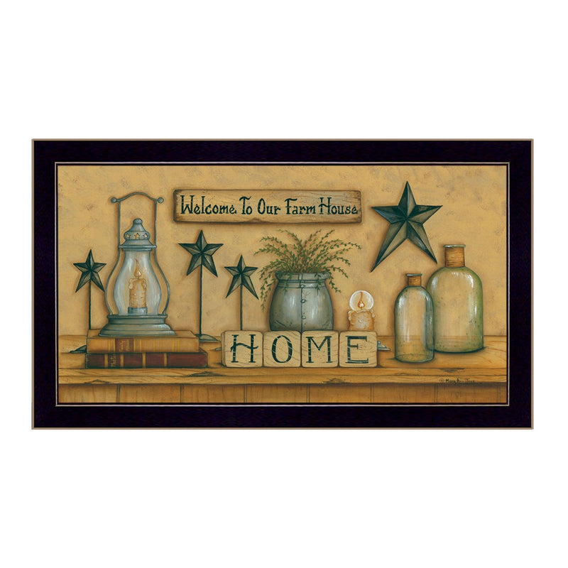 Supfirm "Welcome to Our Farm House" By Mary June, Printed Wall Art, Ready To Hang Framed Poster, Black Frame - Supfirm