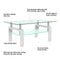 Supfirm White Coffee Table, Clear Coffee Table，Modern Side Center Tables for Living Room， Living Room Furniture - Supfirm