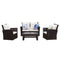 Wholesale Modern 4 Seater Sofa Brown Couches Furniture Set With End Side Coffee Table 4 Pieces - Supfirm