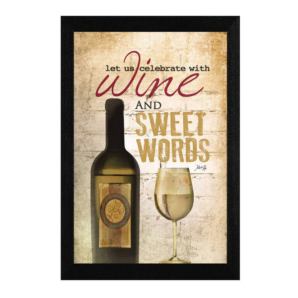 Supfirm "Wine and Sweet Words" By Marla Rae, Printed Wall Art, Ready To Hang Framed Poster, Black Frame - Supfirm