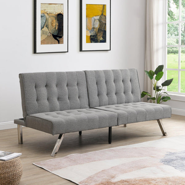 WOOD FRAME, STAINLESS LEG, FUTON, SOFA BED GREY - Supfirm