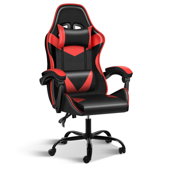 YSSOA Racing Video Backrest and Seat Height Recliner Gaming Office High Back Computer Ergonomic Adjustable Swivel Chair, Without footrest, Black/Red - Supfirm